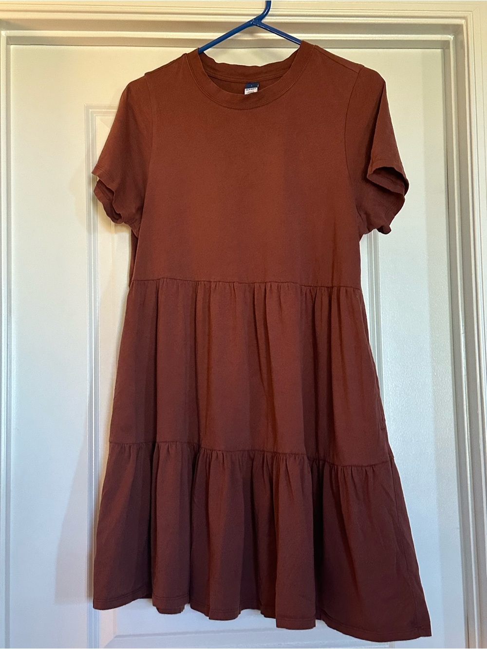 Womens Old Navy Rust Tiered Cotton Dress